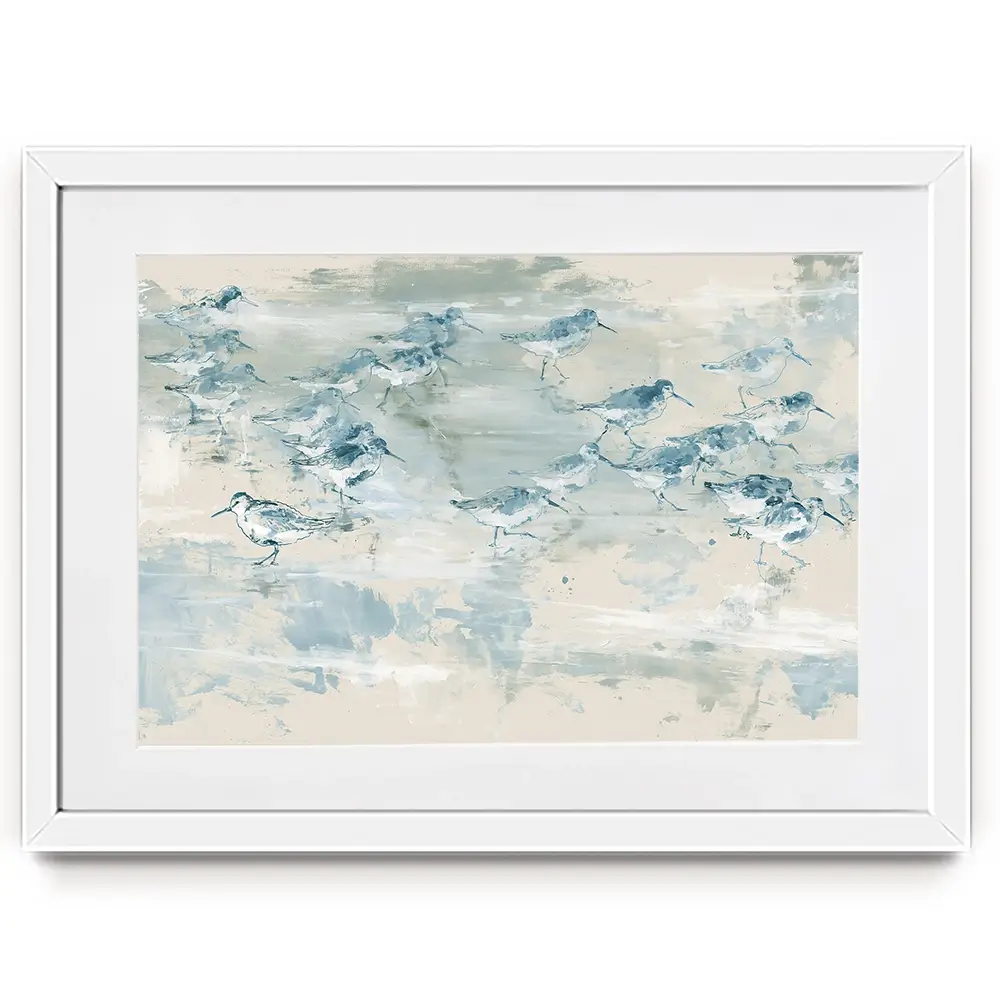 Sandpipers Tide Line Reverie Framed Art Print Sandpipers Tide Line Reverie Framed Art Print wall art product Chromatic Storm Studio