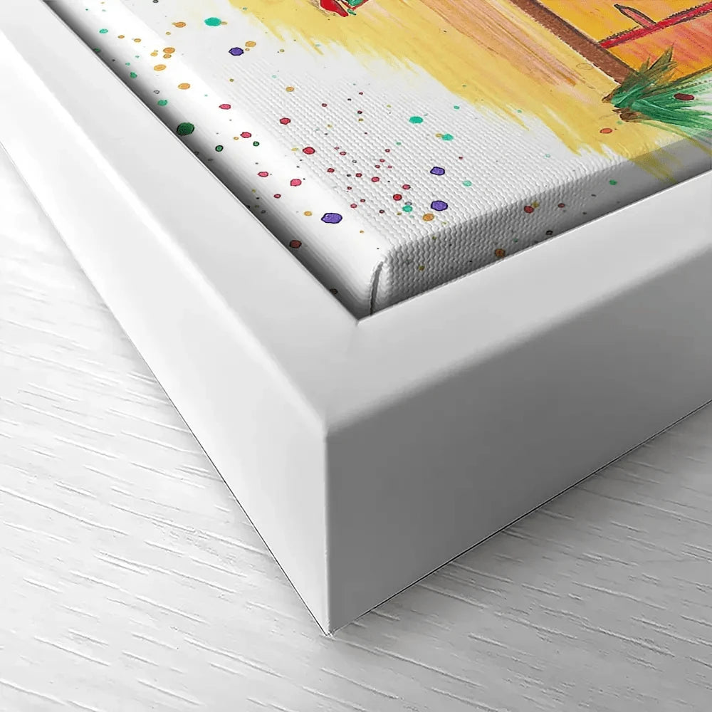 Sandy Shore Beach Huts Canvas Print Sandy Shore Beach Huts Canvas Print wall art product Emma LC Art