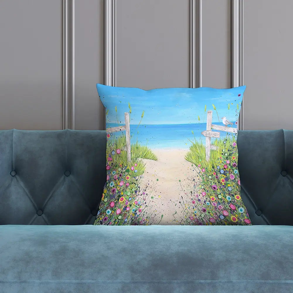 Sandy Toes And Salty Kisses Cushion Sandy Toes And Salty Kisses Cushion wall art product Jo Gough