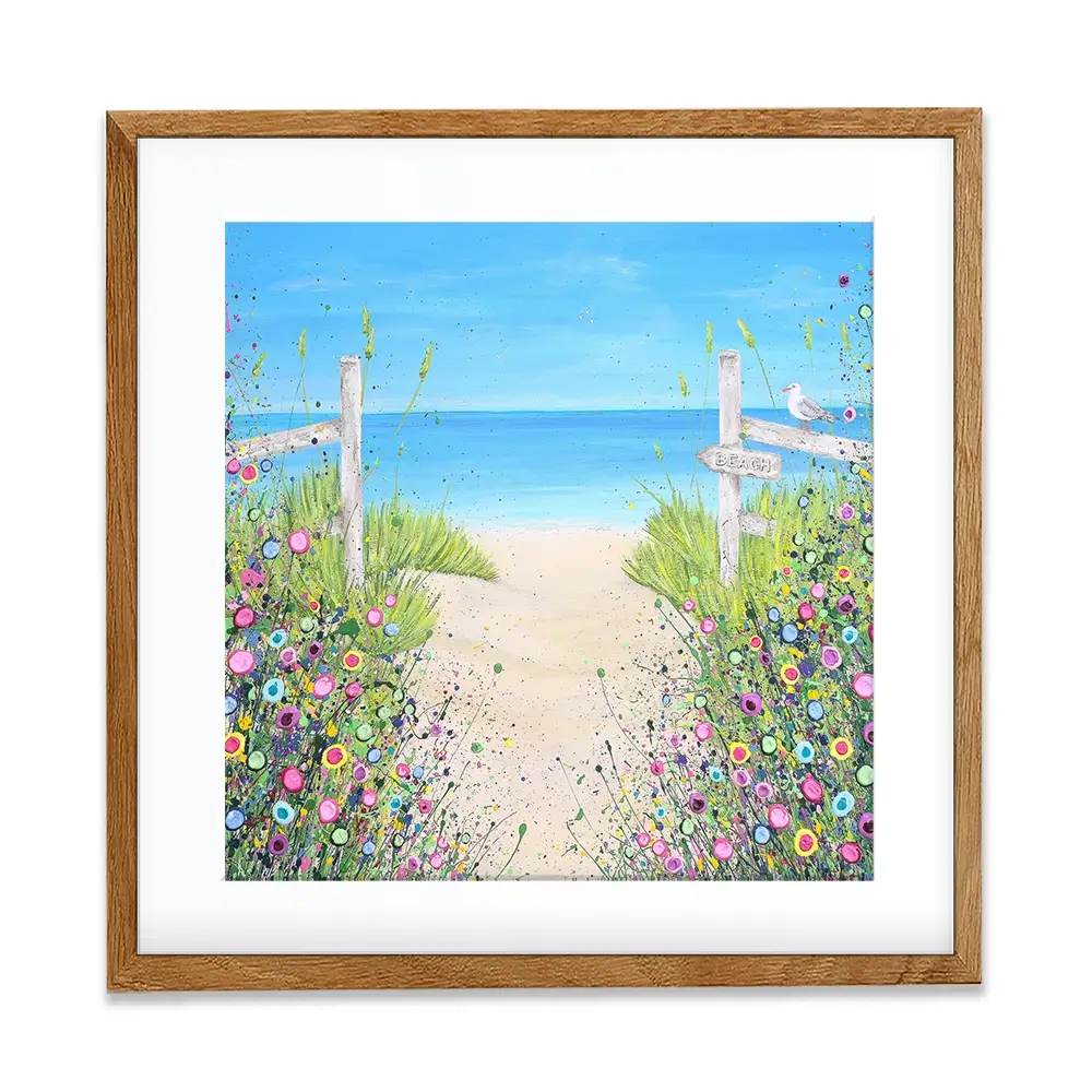 Sandy Toes And Salty Kisses Square Framed Art Print Sandy Toes And Salty Kisses Square Framed Art Print wall art product Jo Gough