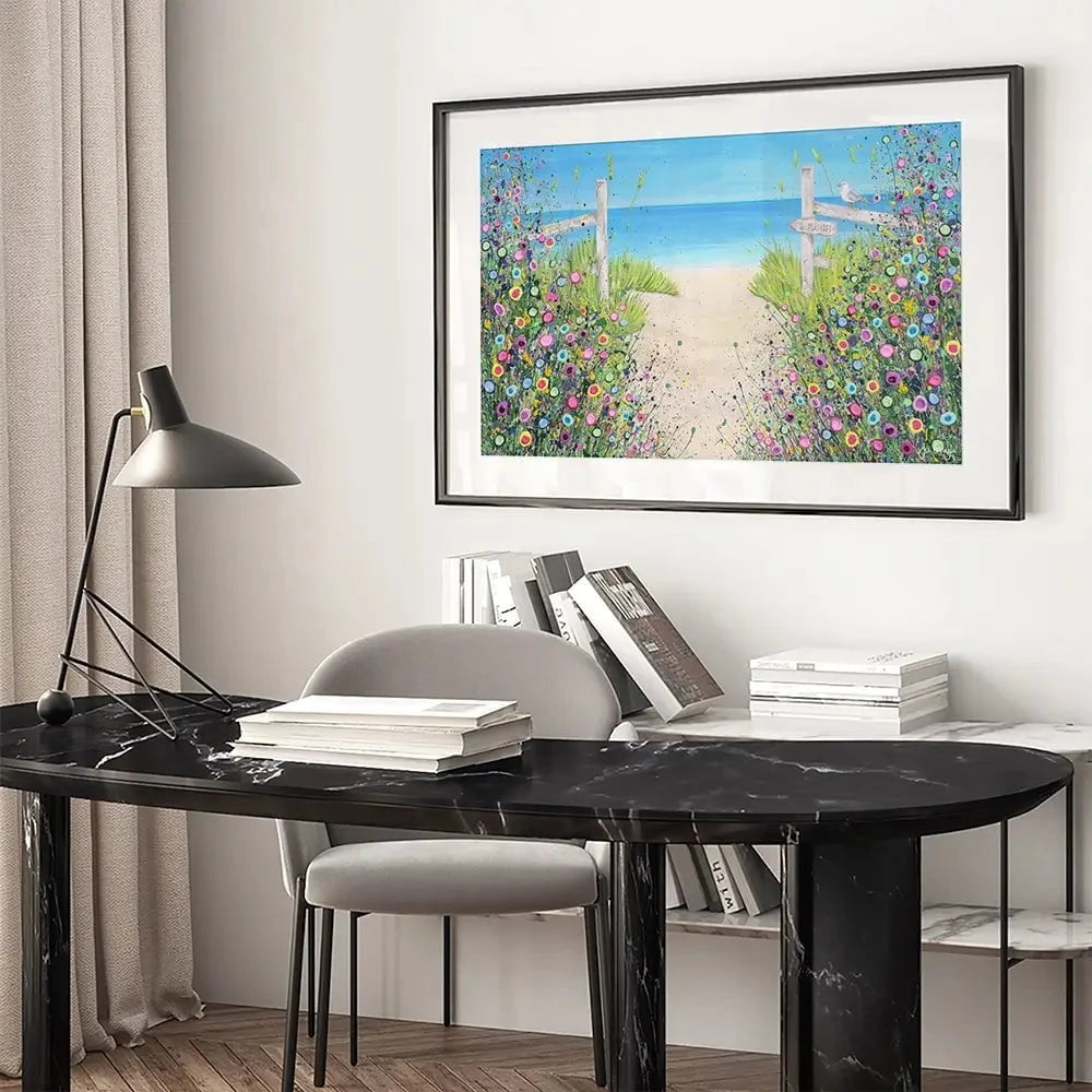 Sandy Toes Framed Art Print -JG A Happy Heart Framed Art Print | A Happy Heart Framed Artwork wall art product JGough