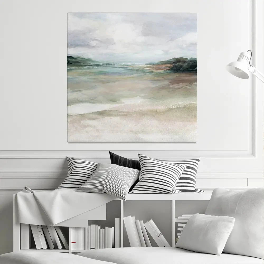 Sandy Waters Edge Square Canvas Print Sandy Waters Edge Square Canvas Print wall art product Carol Robinson