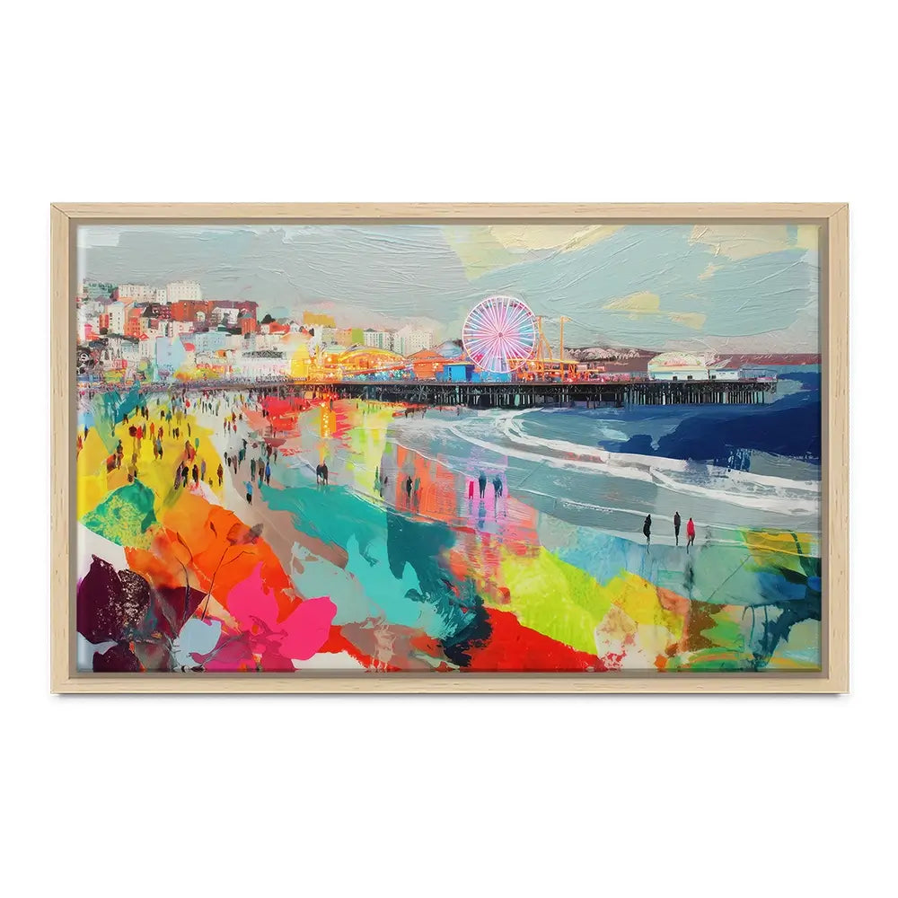 Santa Monica Pier In Colour Canvas Print Santa Monica Pier In Colour Canvas Print wall art product Chromatic Storm Studio