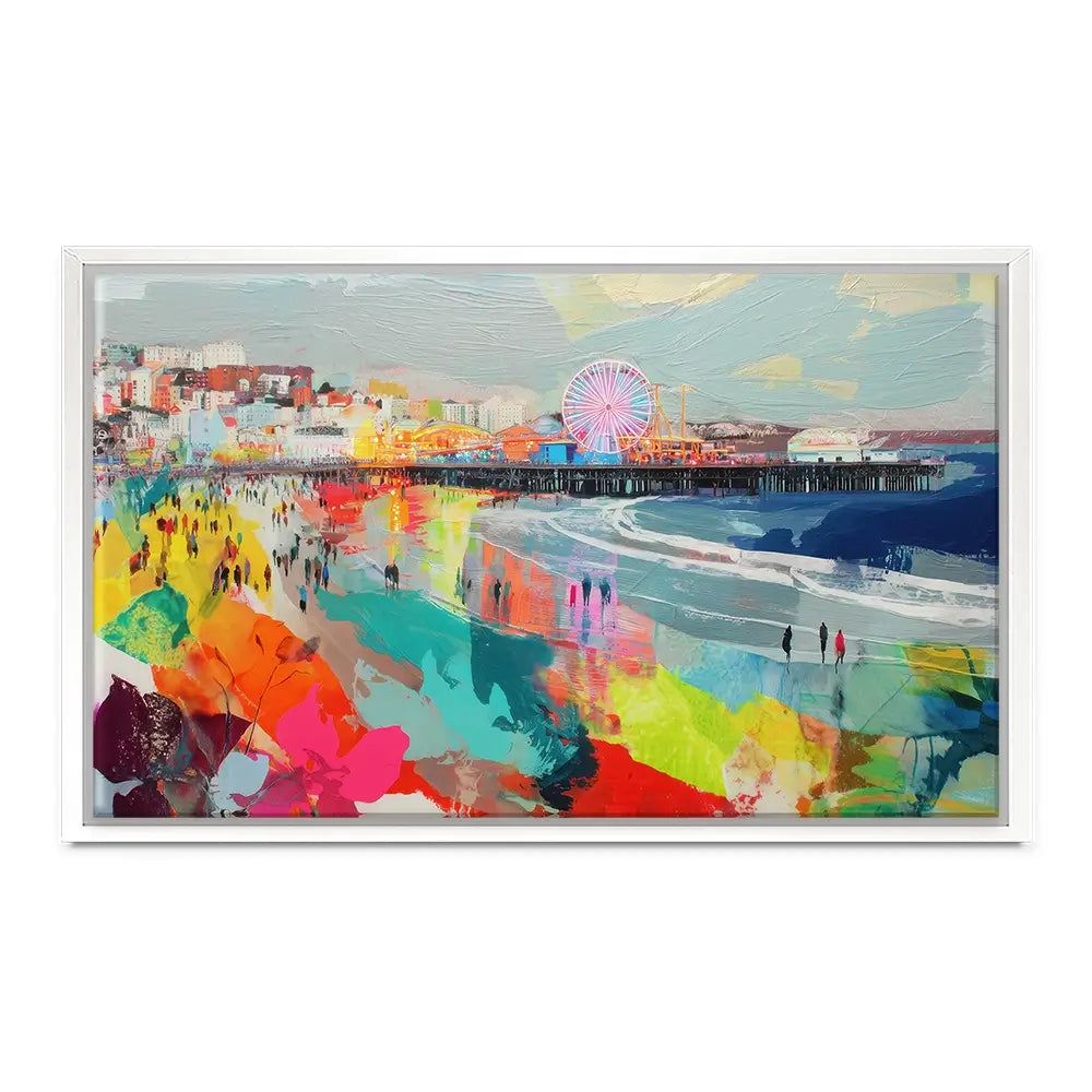 Santa Monica Pier In Colour Canvas Print Santa Monica Pier In Colour Canvas Print wall art product Chromatic Storm Studio
