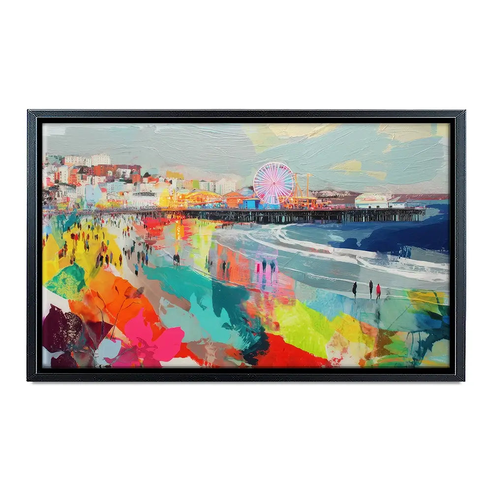 Santa Monica Pier In Colour Canvas Print Santa Monica Pier In Colour Canvas Print wall art product Chromatic Storm Studio