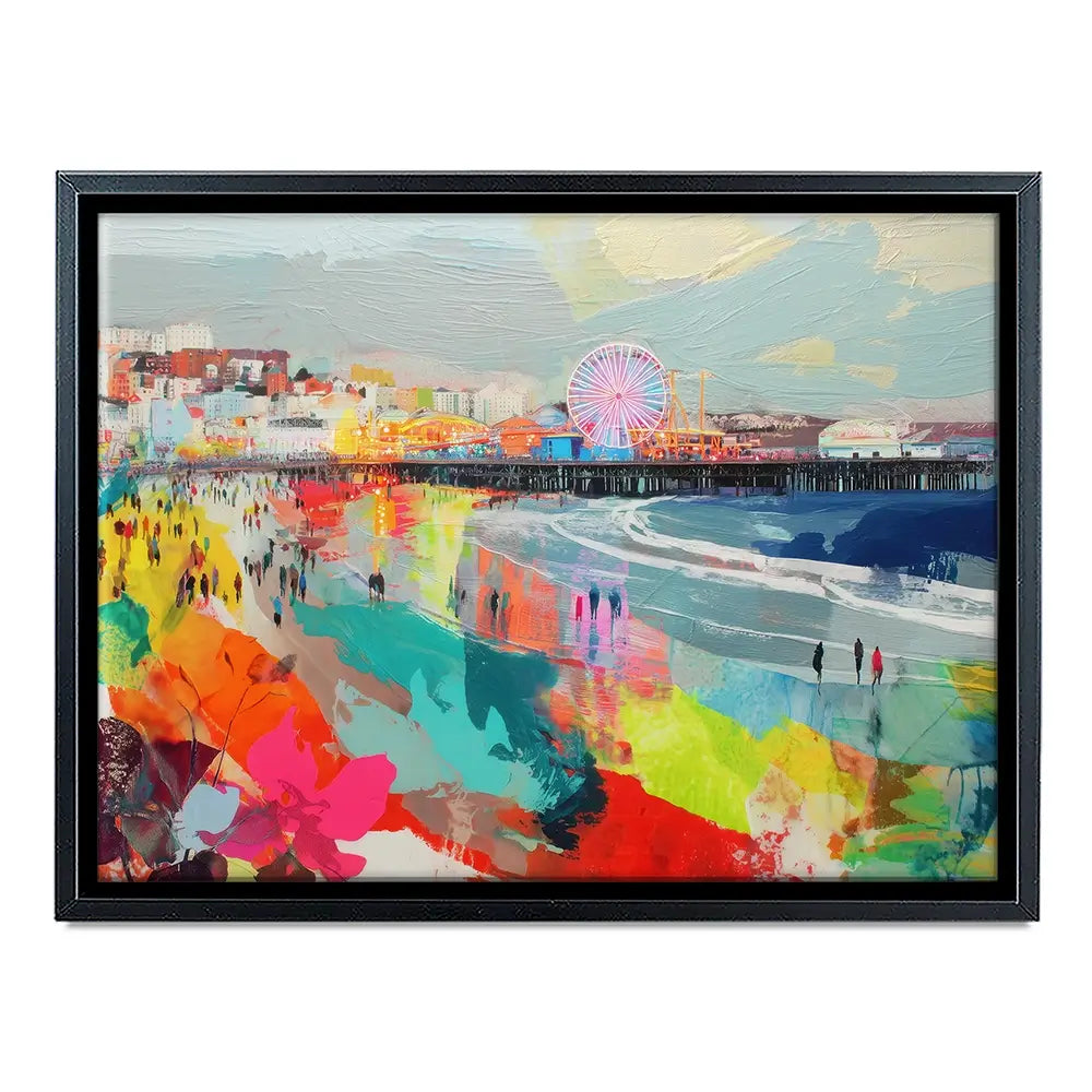 Santa Monica Pier In Colour Canvas Print Santa Monica Pier In Colour Canvas Print wall art product Chromatic Storm Studio