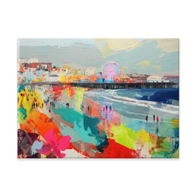 Santa Monica Pier In Colour Canvas Print Santa Monica Pier In Colour Canvas Print wall art product Chromatic Storm Studio