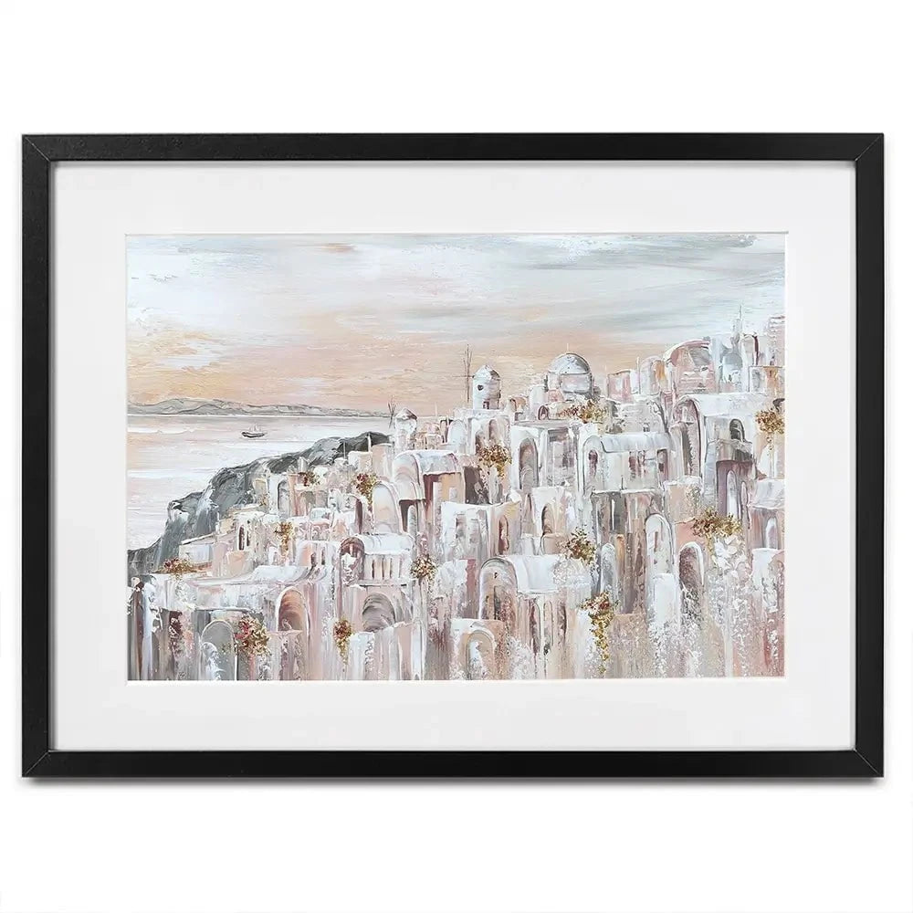 Santorini Oia Dreams Framed Art Print Santorini Oia Dreams Framed Art Print wall art product Isabella Karolewicz