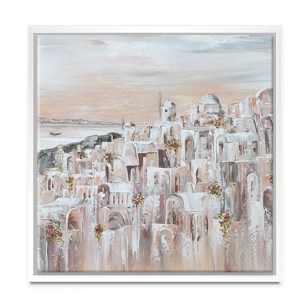 Santorini Oia Dreams Square Canvas Print Santorini Oia Dreams Square Canvas Print wall art product Art Print Shop
