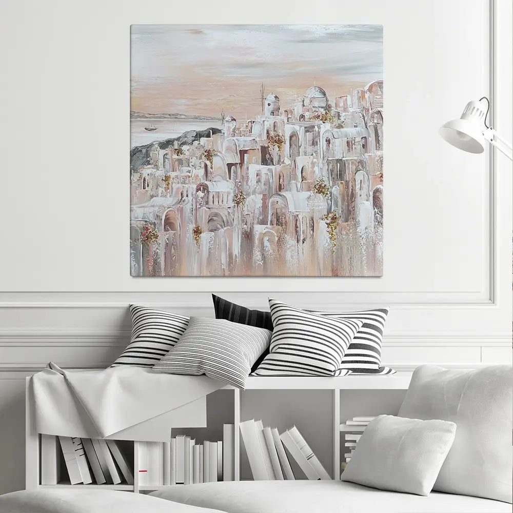 Santorini Oia Dreams Square Canvas Print Santorini Oia Dreams Square Canvas Print wall art product Art Print Shop