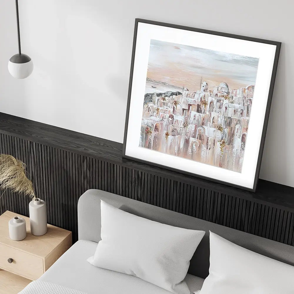 Santorini Oia Dreams Square Framed Art Print Santorini Oia Dreams Square Framed Art Print wall art product Art Print Shop