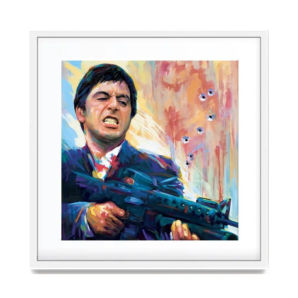 Scarface Square Framed Art Print Scarface Square Framed Art Print wall art product Art Print Shop