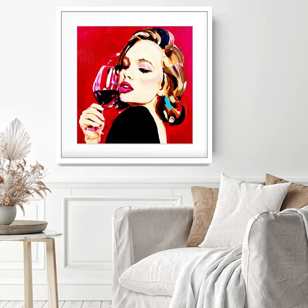Scarlett Seduction Square Framed Art Print Scarlett Seduction Square Framed Art Print wall art product Juliet Stockton