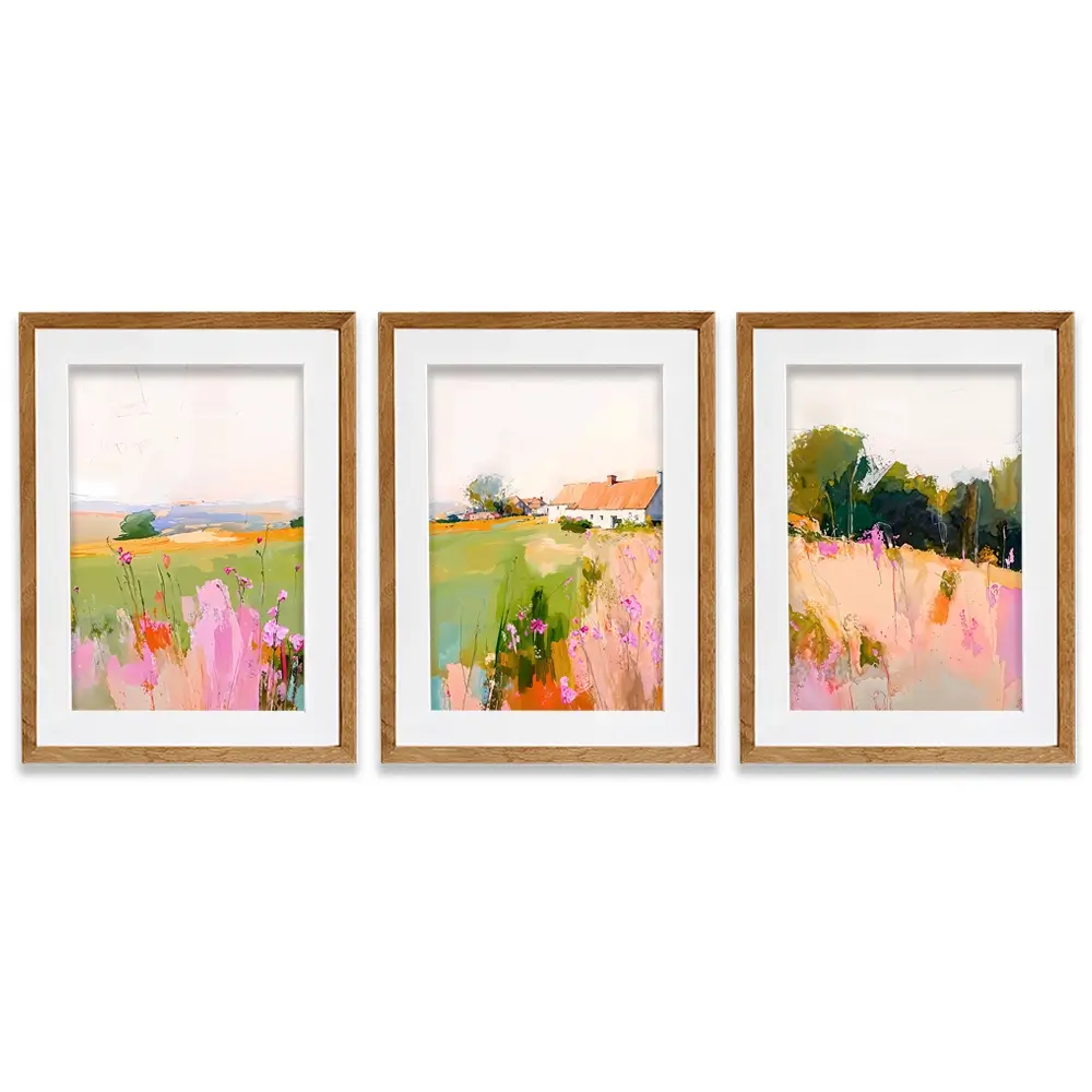 Scenic House Framed Art Print Trio Scenic House Framed Art Print Trio wall art product IAmHomeStudio