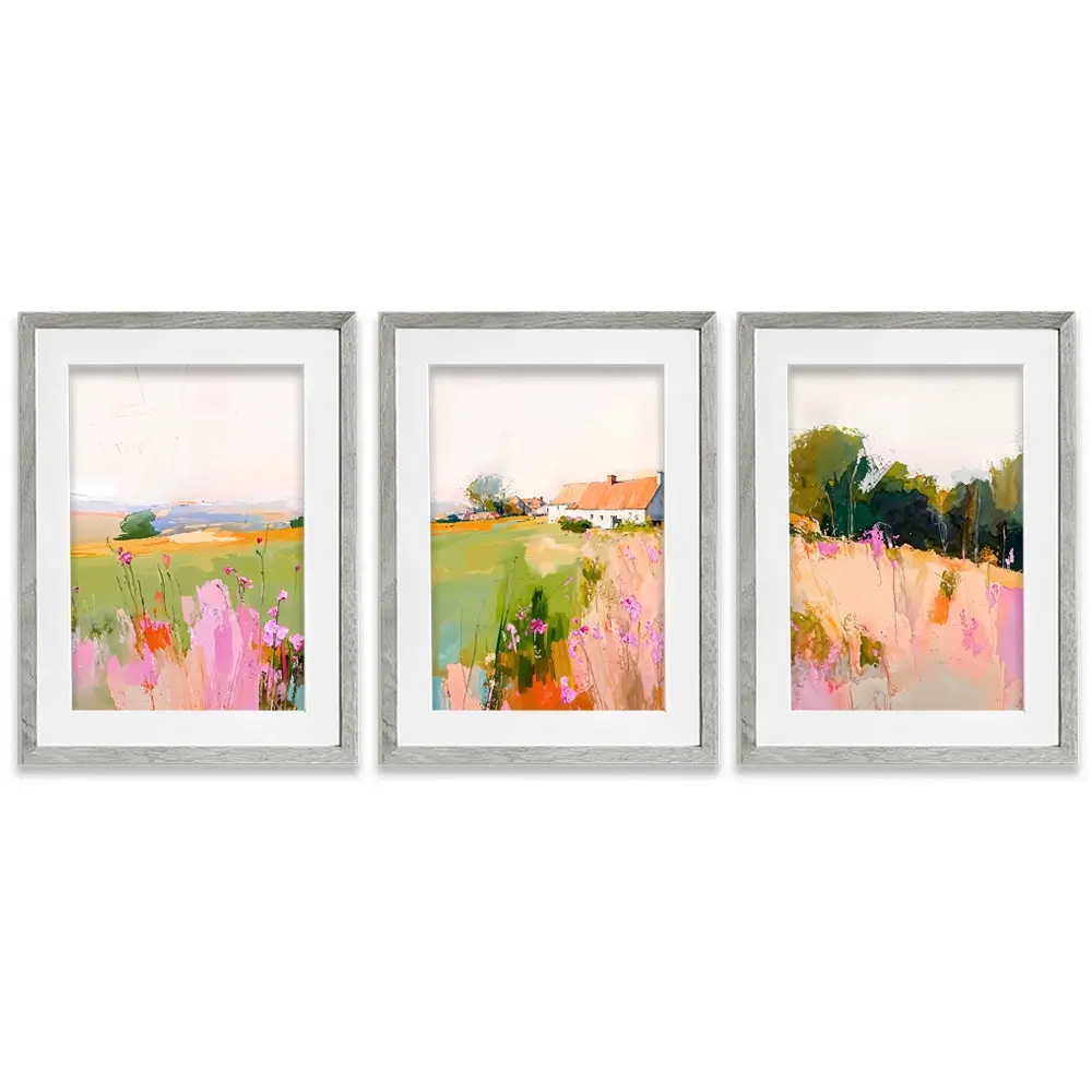 Scenic House Framed Art Print Trio Scenic House Framed Art Print Trio wall art product IAmHomeStudio
