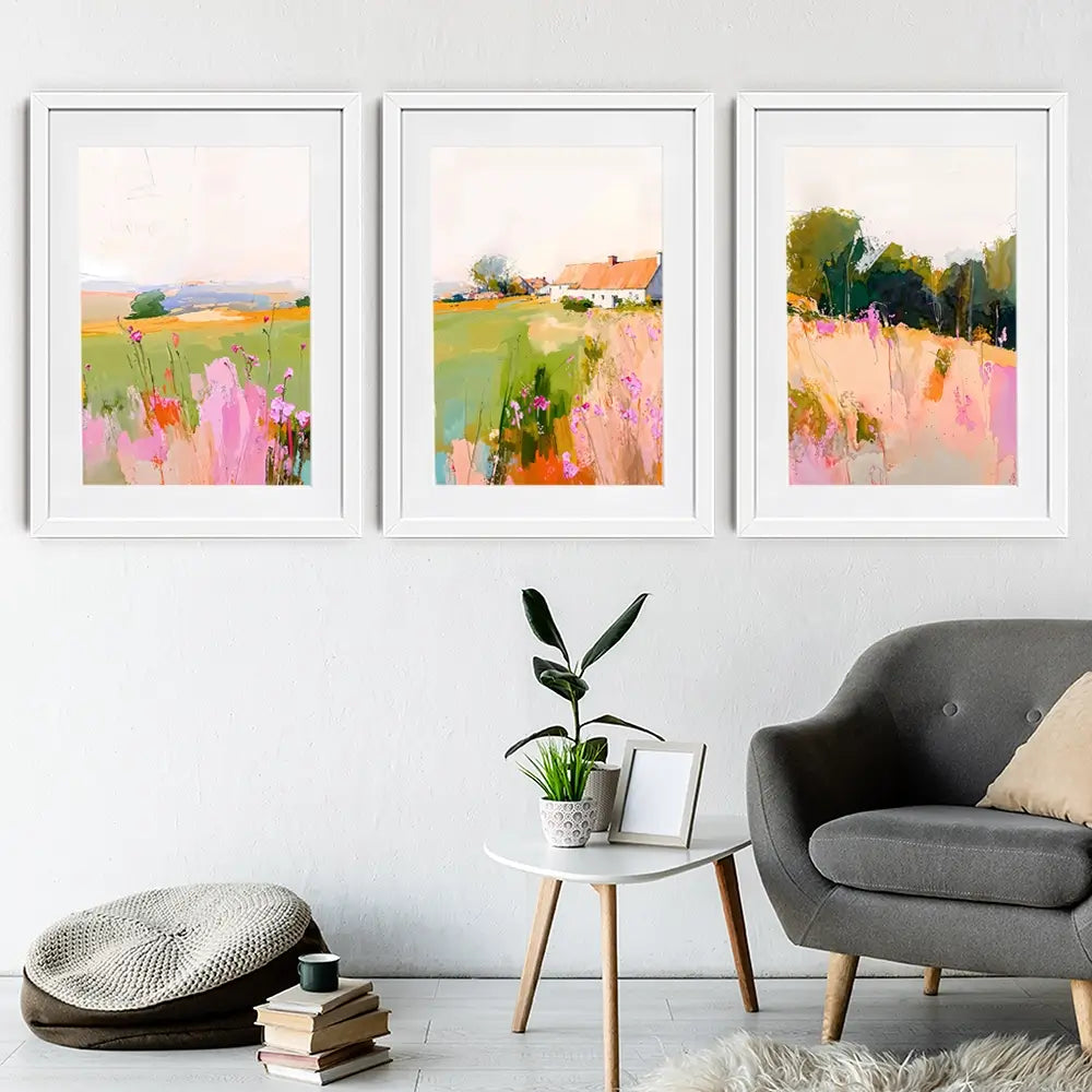 Scenic House Framed Art Print Trio Scenic House Framed Art Print Trio wall art product IAmHomeStudio