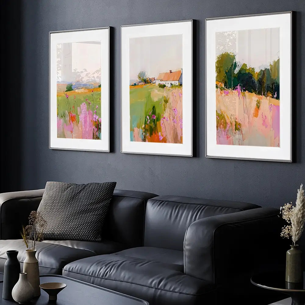 Scenic House Framed Art Print Trio Scenic House Framed Art Print Trio wall art product IAmHomeStudio