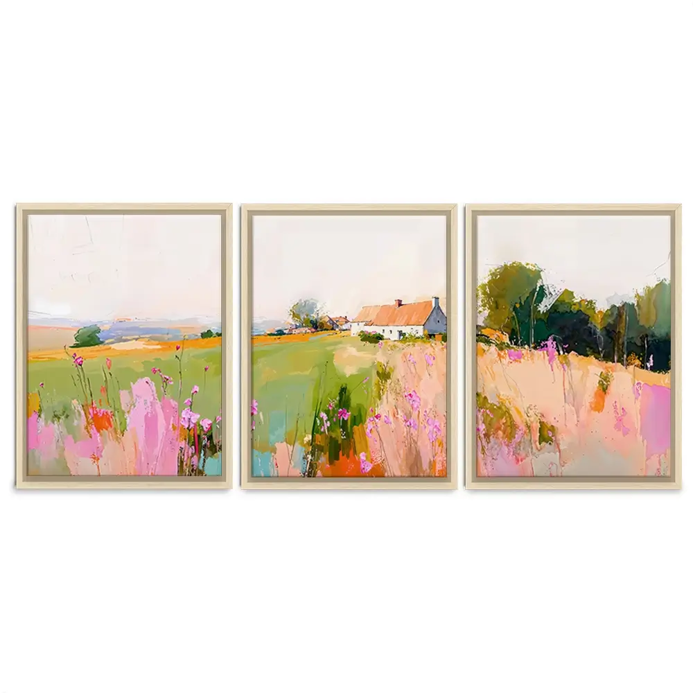 Scenic House Trio Canvas Print Scenic House Trio Canvas Print wall art product IAmHomeStudio