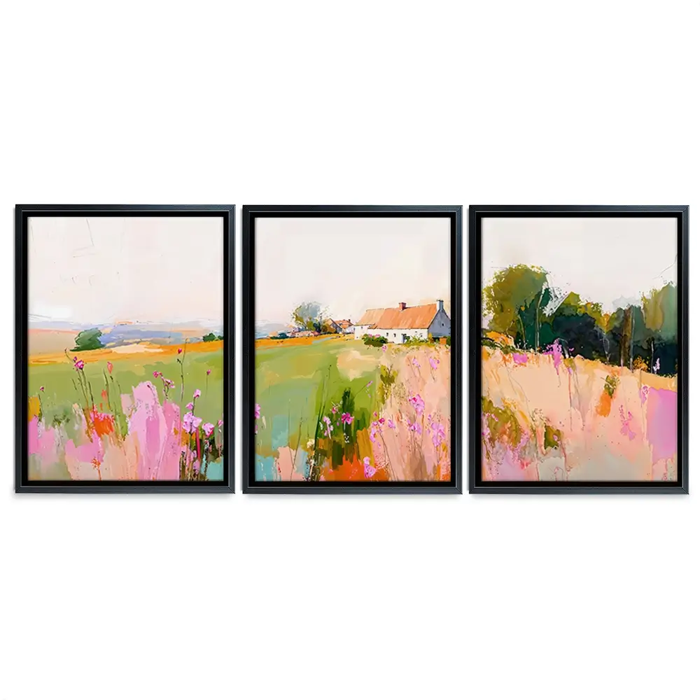 Scenic House Trio Canvas Print Scenic House Trio Canvas Print wall art product IAmHomeStudio