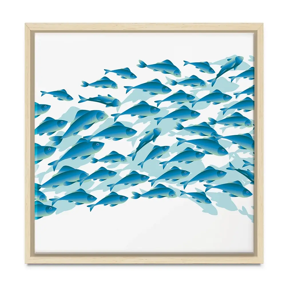 School Of Fish Square Canvas Print School Of Fish Square Canvas Print wall art product Galyna_P / Shutterstock