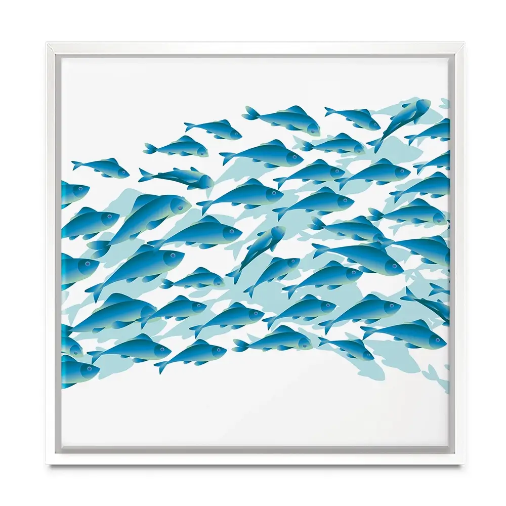 School Of Fish Square Canvas Print School Of Fish Square Canvas Print wall art product Galyna_P / Shutterstock