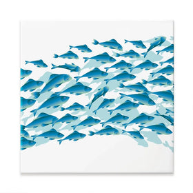 School Of Fish Square Canvas Print School Of Fish Square Canvas Print wall art product Galyna_P / Shutterstock