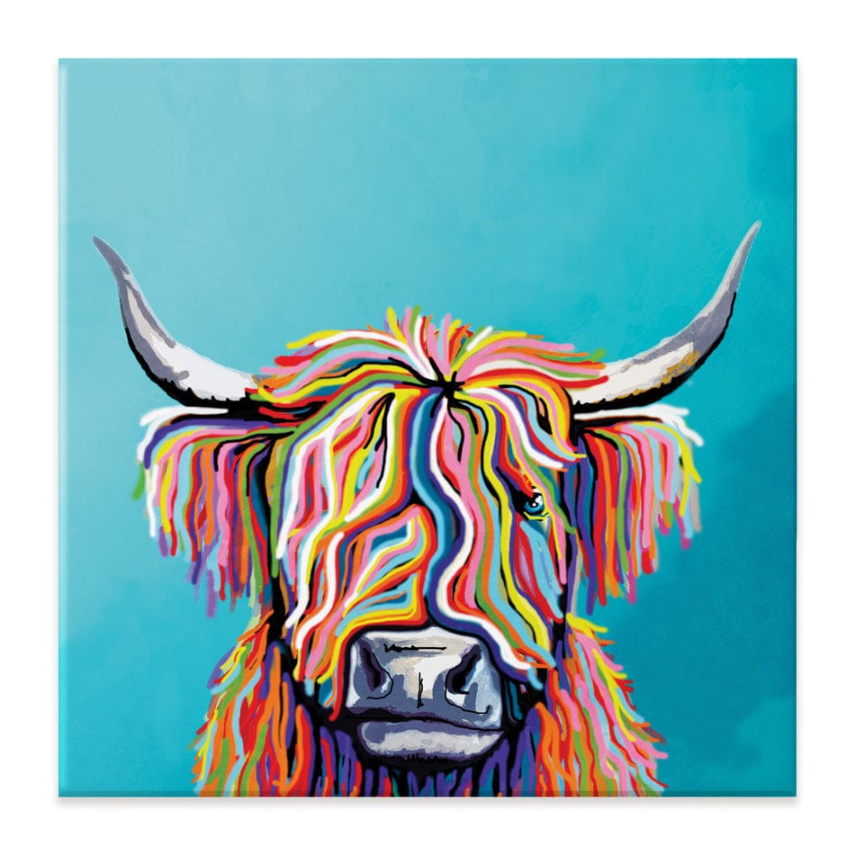 Scottish Cow Square Canvas Print wall art product Independent
