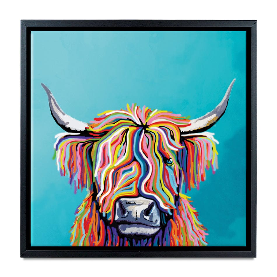 Scottish Cow Square Canvas Print wall art product Independent