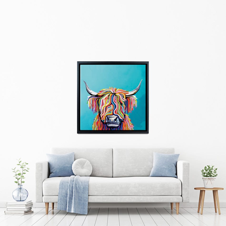 Scottish Cow Square Canvas Print wall art product Independent