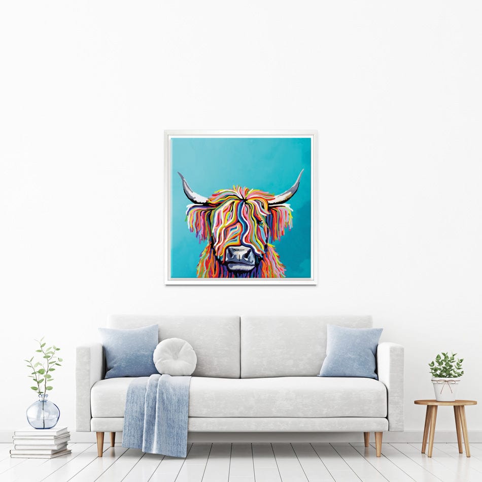 Scottish Cow Square Canvas Print wall art product Independent