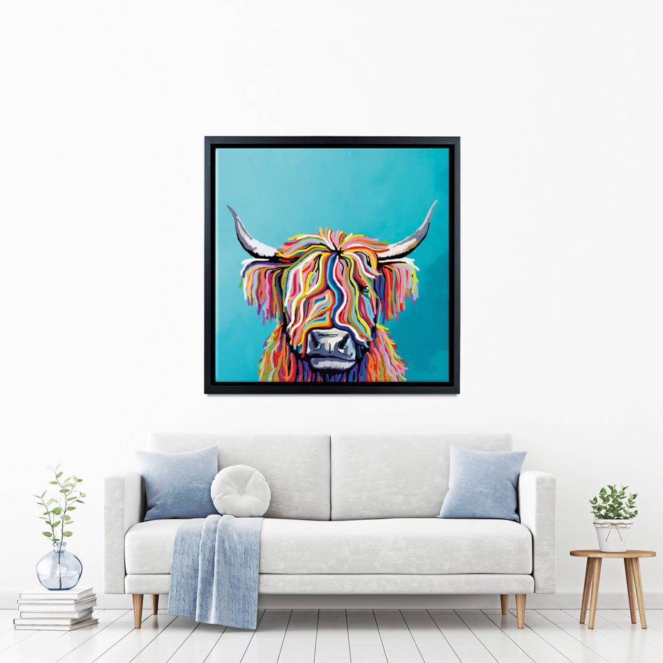 Scottish Cow Square Canvas Print wall art product Independent