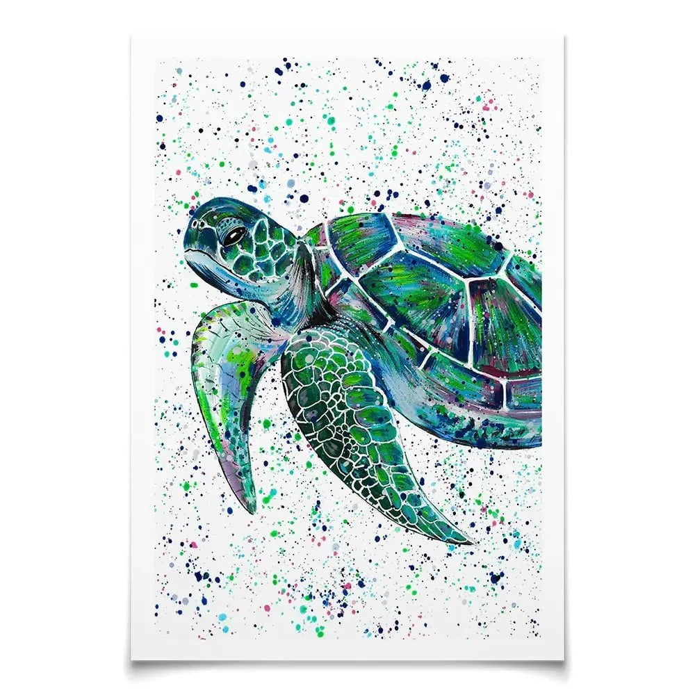 Sea Turtle Lenny Art Print Sea Turtle Lenny Art Print wall art product Emma LC Art