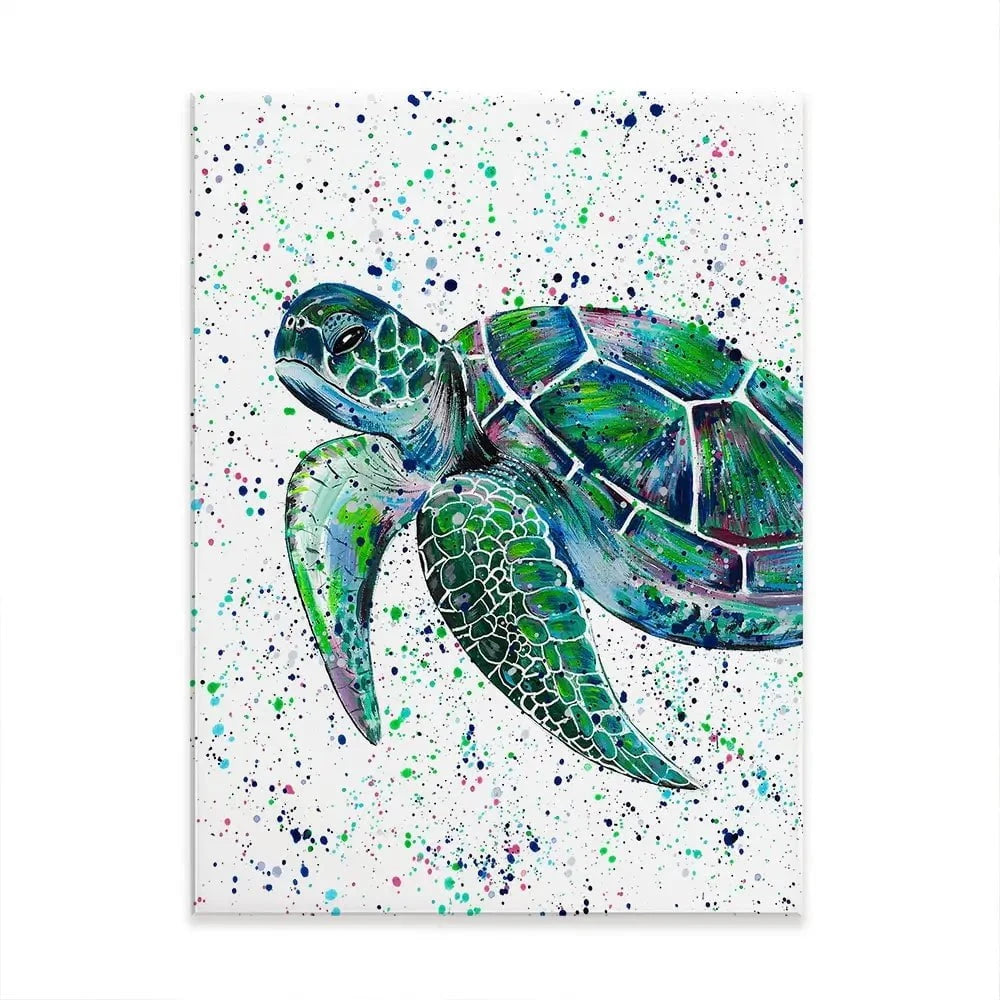 Sea Turtle Lenny Canvas Print Sea Turtle Lenny Canvas Print wall art product Emma LC Art