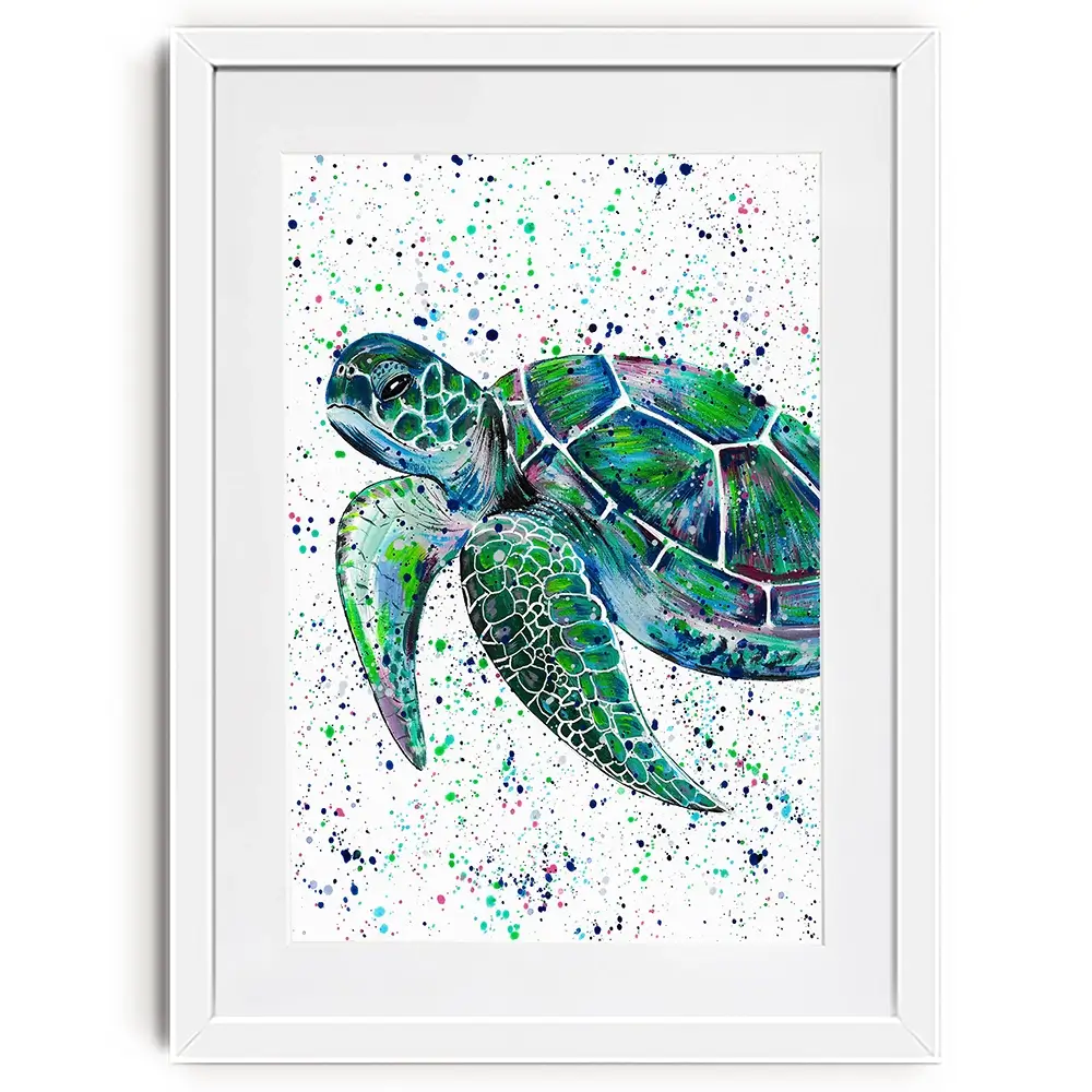 Sea Turtle Lenny Framed Art Print Sea Turtle Lenny Framed Art Print wall art product Emma LC Art