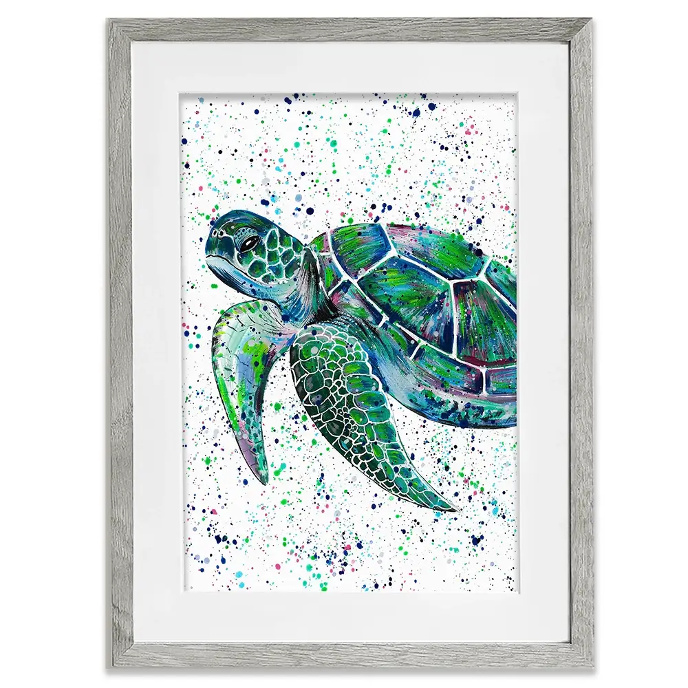 Sea Turtle Lenny Framed Art Print Sea Turtle Lenny Framed Art Print wall art product Emma LC Art
