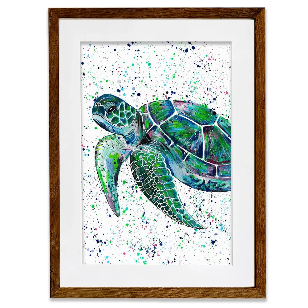Sea Turtle Lenny Framed Art Print Sea Turtle Lenny Framed Art Print wall art product Emma LC Art