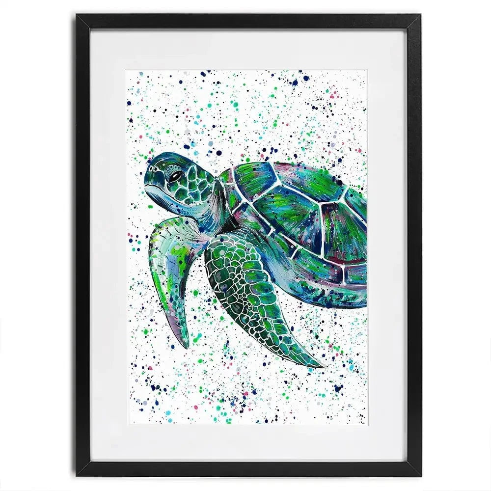 Sea Turtle Lenny Framed Art Print Sea Turtle Lenny Framed Art Print wall art product Emma LC Art