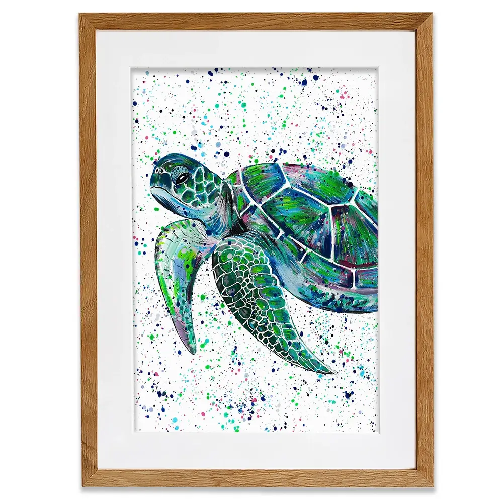 Sea Turtle Lenny Framed Art Print Sea Turtle Lenny Framed Art Print wall art product Emma LC Art