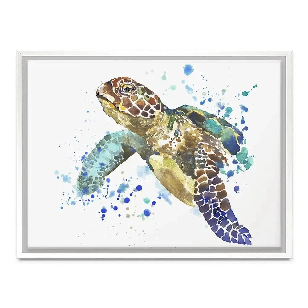 Sea Turtle Paint Splash Canvas Print Sea Turtle Paint Splash Canvas Print wall art product Faenkova Elena / Shutterstock