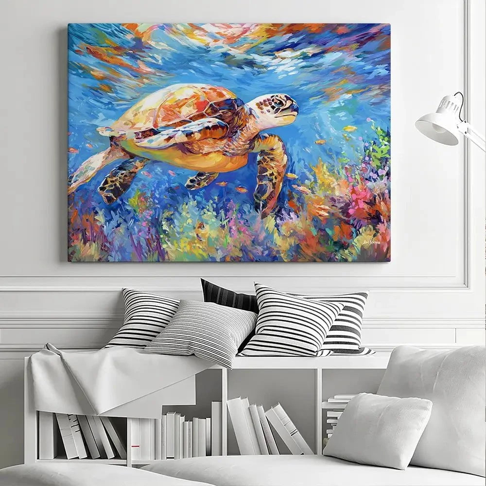 Sea Turtles Adventure Canvas Print Sea Turtles Adventure Canvas Print wall art product Leon Devenice