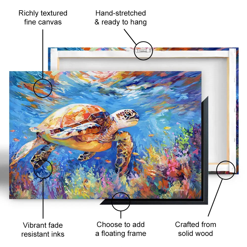 Sea Turtles Adventure Canvas Print Sea Turtles Adventure Canvas Print wall art product Leon Devenice