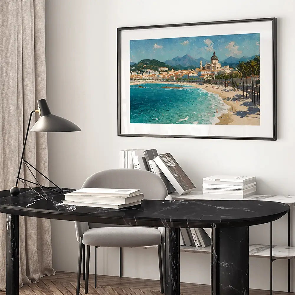Seafront View Framed Art Print Seafront View Framed Art Print wall art product IAmHomeStudio
