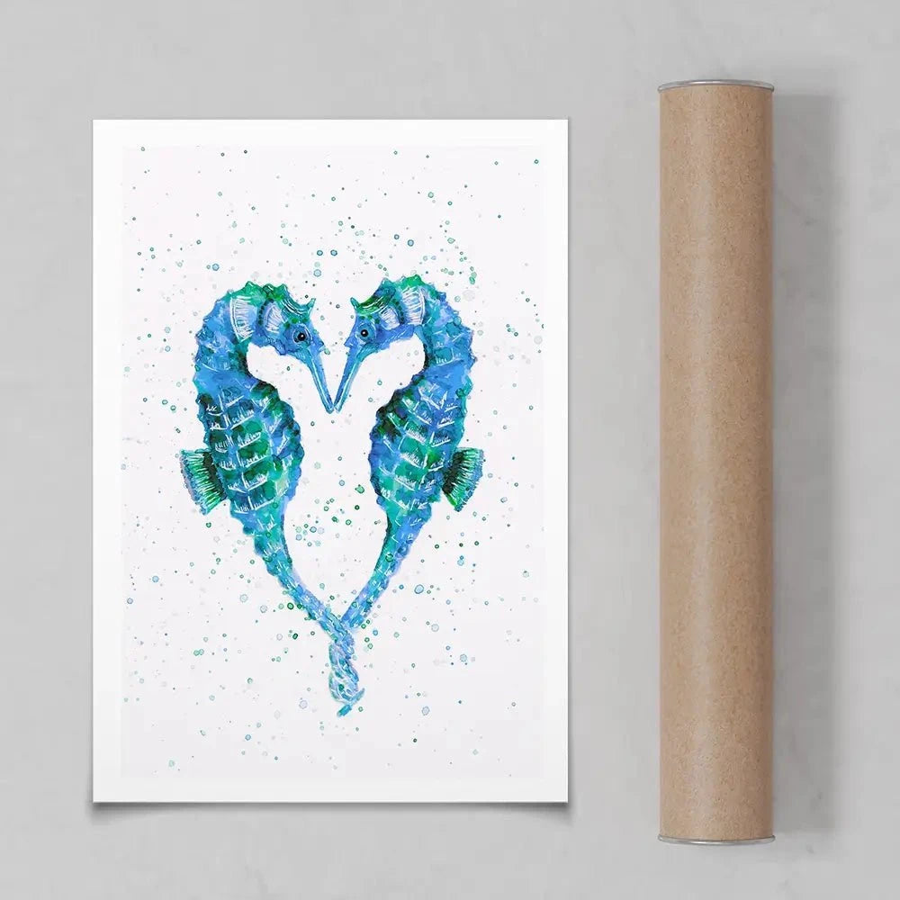 Seahorse Heart Art Print Seahorse Heart Art Print wall art product Emma LC Art