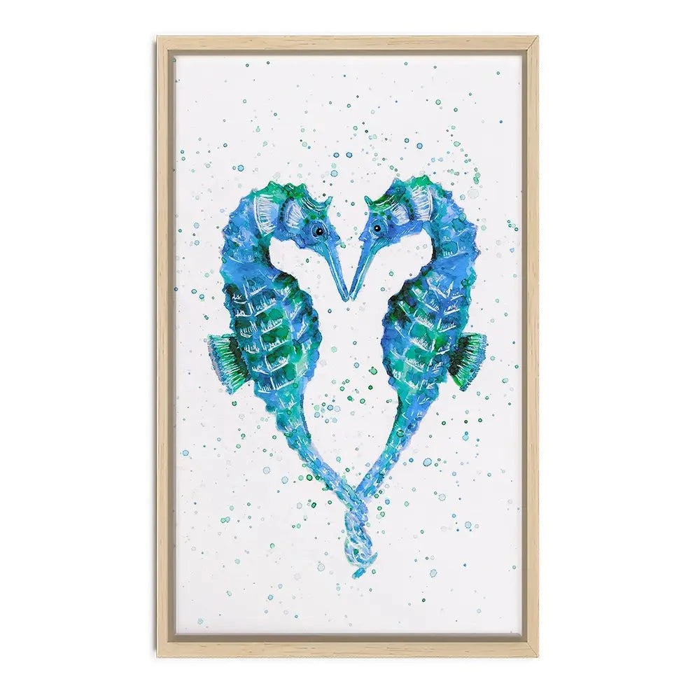 Seahorse Heart Canvas Print Seahorse Heart Canvas Print wall art product Emma LC Art
