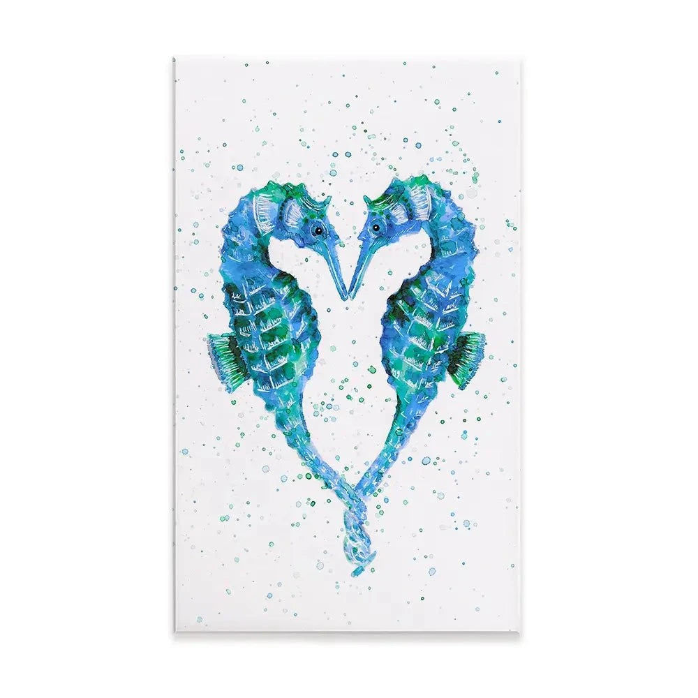 Seahorse Heart Canvas Print Seahorse Heart Canvas Print wall art product Emma LC Art