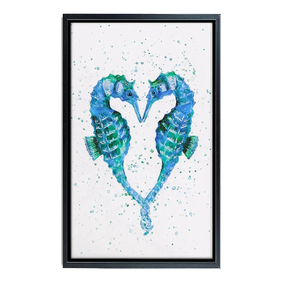 Seahorse Heart Canvas Print Seahorse Heart Canvas Print wall art product Emma LC Art