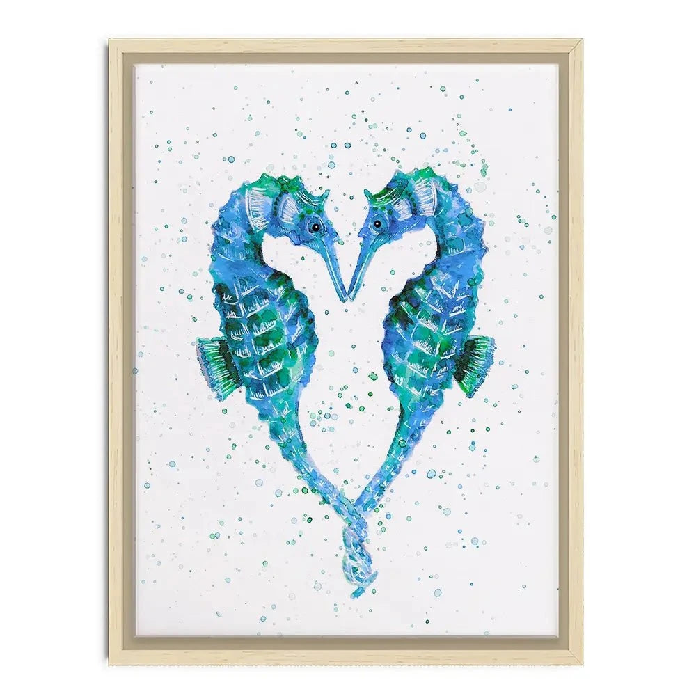 Seahorse Heart Canvas Print Seahorse Heart Canvas Print wall art product Emma LC Art