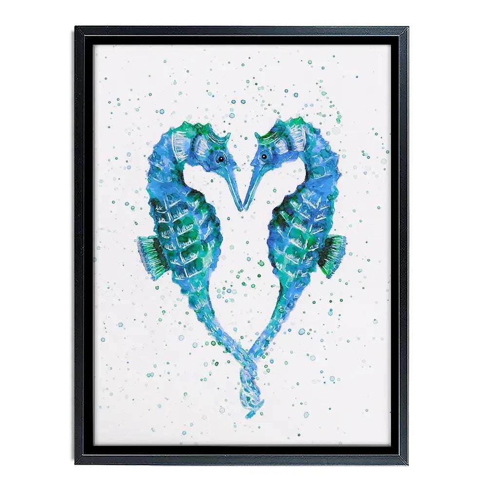 Seahorse Heart Canvas Print Seahorse Heart Canvas Print wall art product Emma LC Art