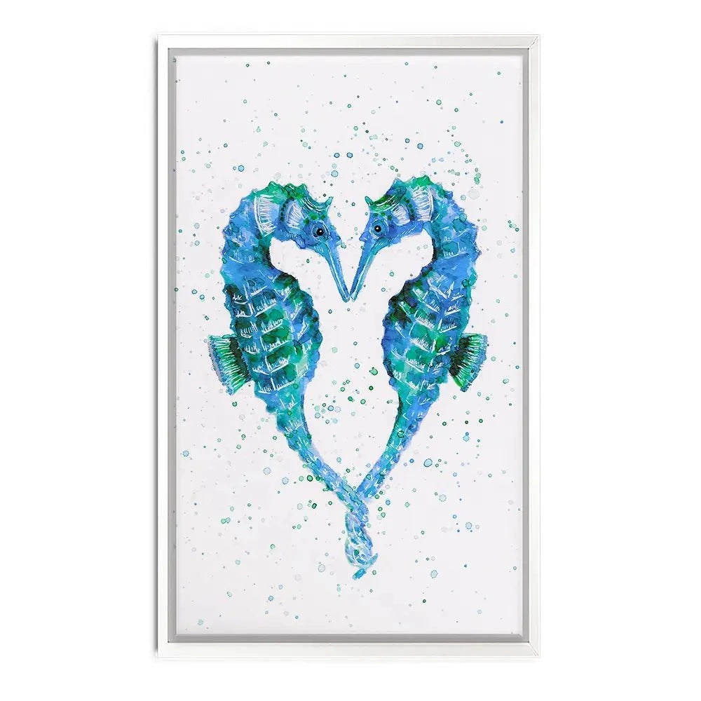 Seahorse Heart Canvas Print Seahorse Heart Canvas Print wall art product Emma LC Art