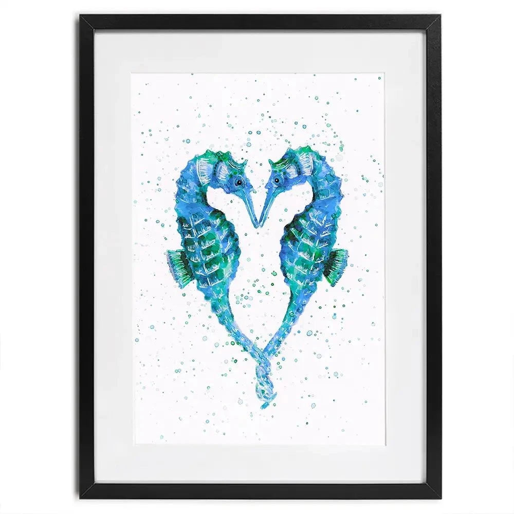 Seahorse Heart Framed Art Print Seahorse Heart Framed Art Print wall art product Emma LC Art